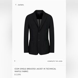Gorgio Armani Icon Single-Breasted Black Jacket